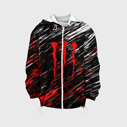 Куртка с капюшоном детская Monster energy полосы красок, цвет: 3D-белый