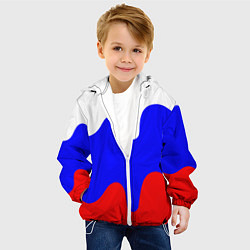 Куртка с капюшоном детская Патриот - флаг, цвет: 3D-белый — фото 2