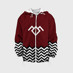 Куртка с капюшоном детская Твин Пикс - лого, цвет: 3D-белый