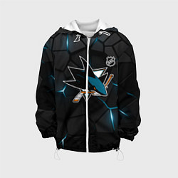 Куртка с капюшоном детская Сан Хосе Шаркс - плиты с подсветкой, цвет: 3D-белый