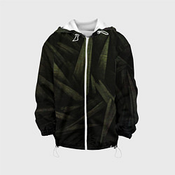 Куртка с капюшоном детская Абстракция - green triangles, цвет: 3D-белый