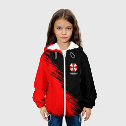 Куртка с капюшоном детская Umbrella Corp - red and black, цвет: 3D-белый — фото 2