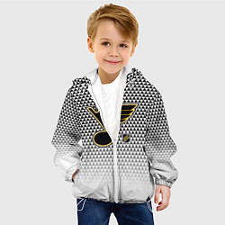 Куртка с капюшоном детская Сент Луис Блюз - белый градиент, цвет: 3D-белый — фото 2