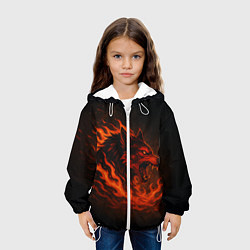Куртка с капюшоном детская Инфернальный волк, цвет: 3D-белый — фото 2