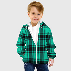 Куртка с капюшоном детская Checkered turquoise, цвет: 3D-белый — фото 2