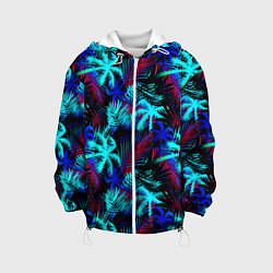 Куртка с капюшоном детская Palm blue light blue, цвет: 3D-белый