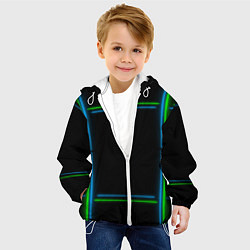 Куртка с капюшоном детская Neon green light blue, цвет: 3D-белый — фото 2