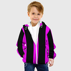 Куртка с капюшоном детская Color black pink lines, цвет: 3D-белый — фото 2