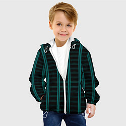 Куртка с капюшоном детская Color blue dark stripe, цвет: 3D-белый — фото 2