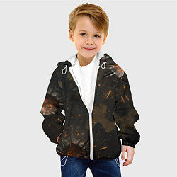 Куртка с капюшоном детская Камуфляж со следами от пуль, цвет: 3D-белый — фото 2