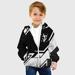 Куртка с капюшоном детская Doom geometry black, цвет: 3D-белый — фото 2