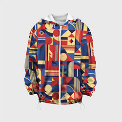 Куртка с капюшоном детская Геометрический карнавал, цвет: 3D-белый