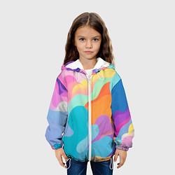 Куртка с капюшоном детская Разноцветные красивые облака, цвет: 3D-белый — фото 2