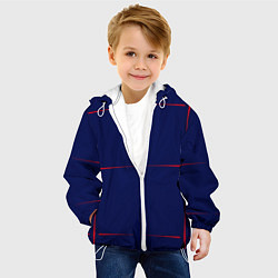 Куртка с капюшоном детская Color blue red stripes, цвет: 3D-белый — фото 2