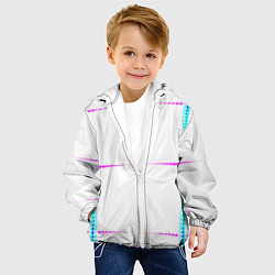 Куртка с капюшоном детская Color white blue pink stripes, цвет: 3D-белый — фото 2