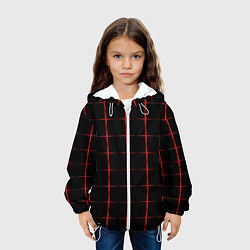Куртка с капюшоном детская Color black red crosses, цвет: 3D-белый — фото 2