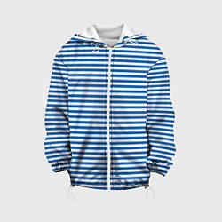 Куртка с капюшоном детская Тельняшка десантника с полосами, цвет: 3D-белый
