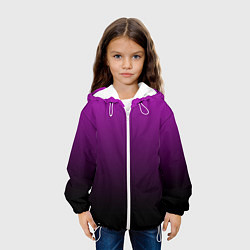 Куртка с капюшоном детская Purple gradient, цвет: 3D-белый — фото 2