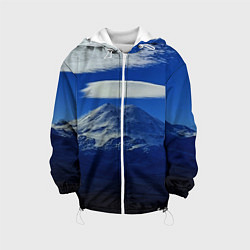 Куртка с капюшоном детская Эльбрус с облаками, цвет: 3D-белый