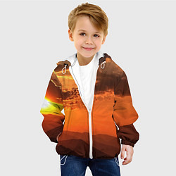 Куртка с капюшоном детская Закат на перевале актопрак, цвет: 3D-белый — фото 2