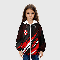 Куртка с капюшоном детская Umbrella - красное пламя, цвет: 3D-белый — фото 2