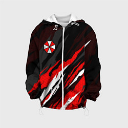 Куртка с капюшоном детская Umbrella - красное пламя, цвет: 3D-белый