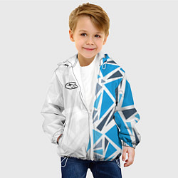 Куртка с капюшоном детская Субару - фрагменты, цвет: 3D-белый — фото 2