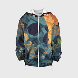 Куртка с капюшоном детская Металл арт - долина - череп, цвет: 3D-белый