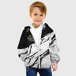 Куртка с капюшоном детская Российская империя - потертости, цвет: 3D-белый — фото 2