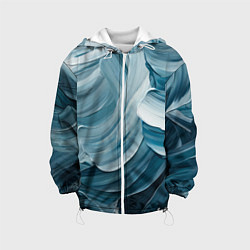 Куртка с капюшоном детская Синяя краска импасто, цвет: 3D-белый