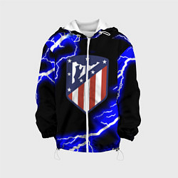 Куртка с капюшоном детская Атлетико Мадрид молнии шторм, цвет: 3D-белый