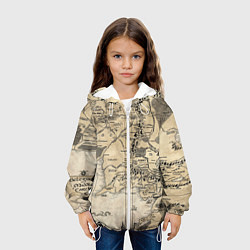 Куртка с капюшоном детская Властелин колец карта, цвет: 3D-белый — фото 2