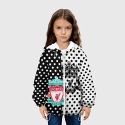 Куртка с капюшоном детская Liverpool черно белые точки, цвет: 3D-белый — фото 2
