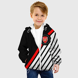 Куртка с капюшоном детская Арсенал геометрия полосы, цвет: 3D-белый — фото 2