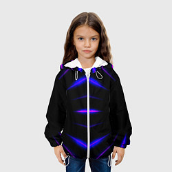 Куртка с капюшоном детская Color black neon stripes, цвет: 3D-белый — фото 2