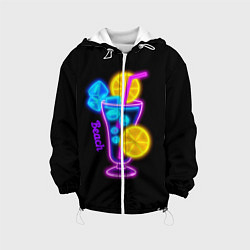 Куртка с капюшоном детская Night beach, цвет: 3D-белый