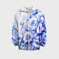 Куртка с капюшоном детская Жемчужные нежные цветы, цвет: 3D-белый