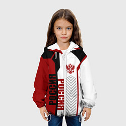 Куртка с капюшоном детская Россия герб РФ, цвет: 3D-белый — фото 2