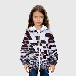 Куртка с капюшоном детская Оптическая абстракция, цвет: 3D-белый — фото 2
