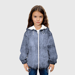 Куртка с капюшоном детская Текстура серо-синий бетон, цвет: 3D-белый — фото 2