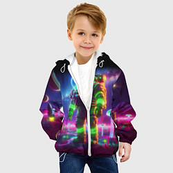 Куртка с капюшоном детская Космонавт Шрук в неоновом скафандре на загадочной, цвет: 3D-белый — фото 2