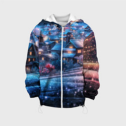 Детская куртка Новогодний двор в блестках