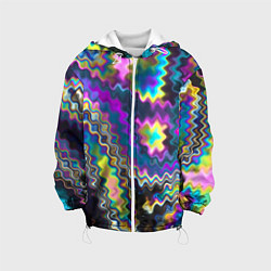 Куртка с капюшоном детская Абстракция переливы, цвет: 3D-белый