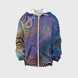 Куртка с капюшоном детская Абстрактная рябь, цвет: 3D-белый