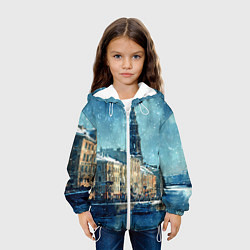 Куртка с капюшоном детская Снегопад в Санкт-Петербурге, цвет: 3D-белый — фото 2