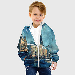 Куртка с капюшоном детская Снегопад в Санкт-Петербурге, цвет: 3D-белый — фото 2