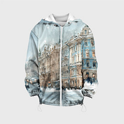 Куртка с капюшоном детская Снежный день в Санкт-Петербурге, цвет: 3D-белый
