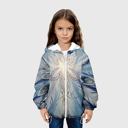 Куртка с капюшоном детская Ледяной перьевой орнамент со светом, цвет: 3D-белый — фото 2