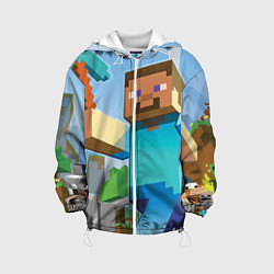 Куртка с капюшоном детская Minecraft World, цвет: 3D-белый