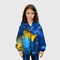 Куртка с капюшоном детская Космический попугай, цвет: 3D-черный — фото 2